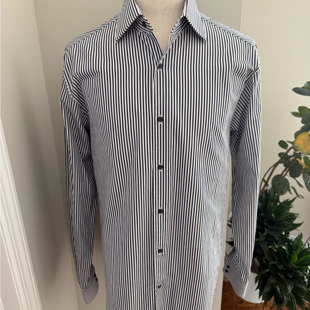 Reiss Monochrome Striped Dress Shirt.  Size xxl.  Slim fitting.